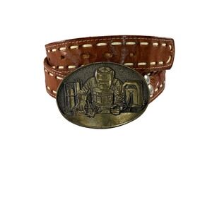 Vintage Welder Belt Buckle Award Design Medals Oklahoma Welding Solid Brass